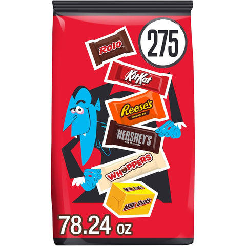 Hershey Miniatures Assorted Flavored, Halloween Candy Bulk Bag, 78.24 oz (275 Pieces)