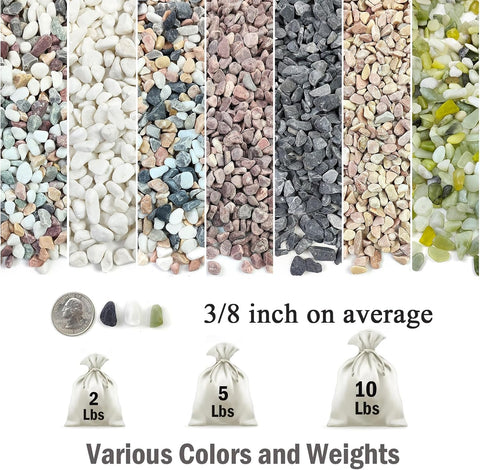 FANTIAN 2 lbs White Rocks for Plants, 3/8 Inch Aquarium Gravel, Pea Gravel