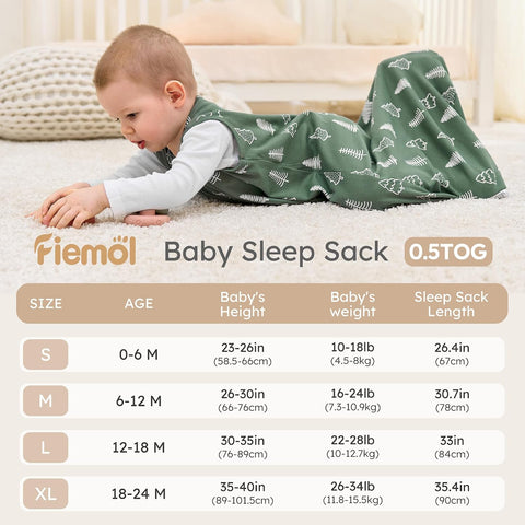 Baby Sleep Sack 18-24 Months 0.5 Tog Soft Sleeping Bag 100% Cotton