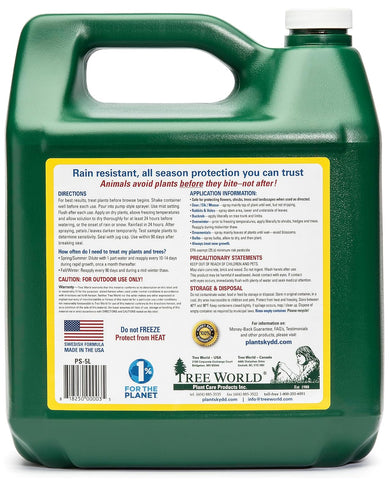 Plantskydd Animal Repellent, Deer, Rabbit, Ready-to-Use Liquid, 1.3 Gal