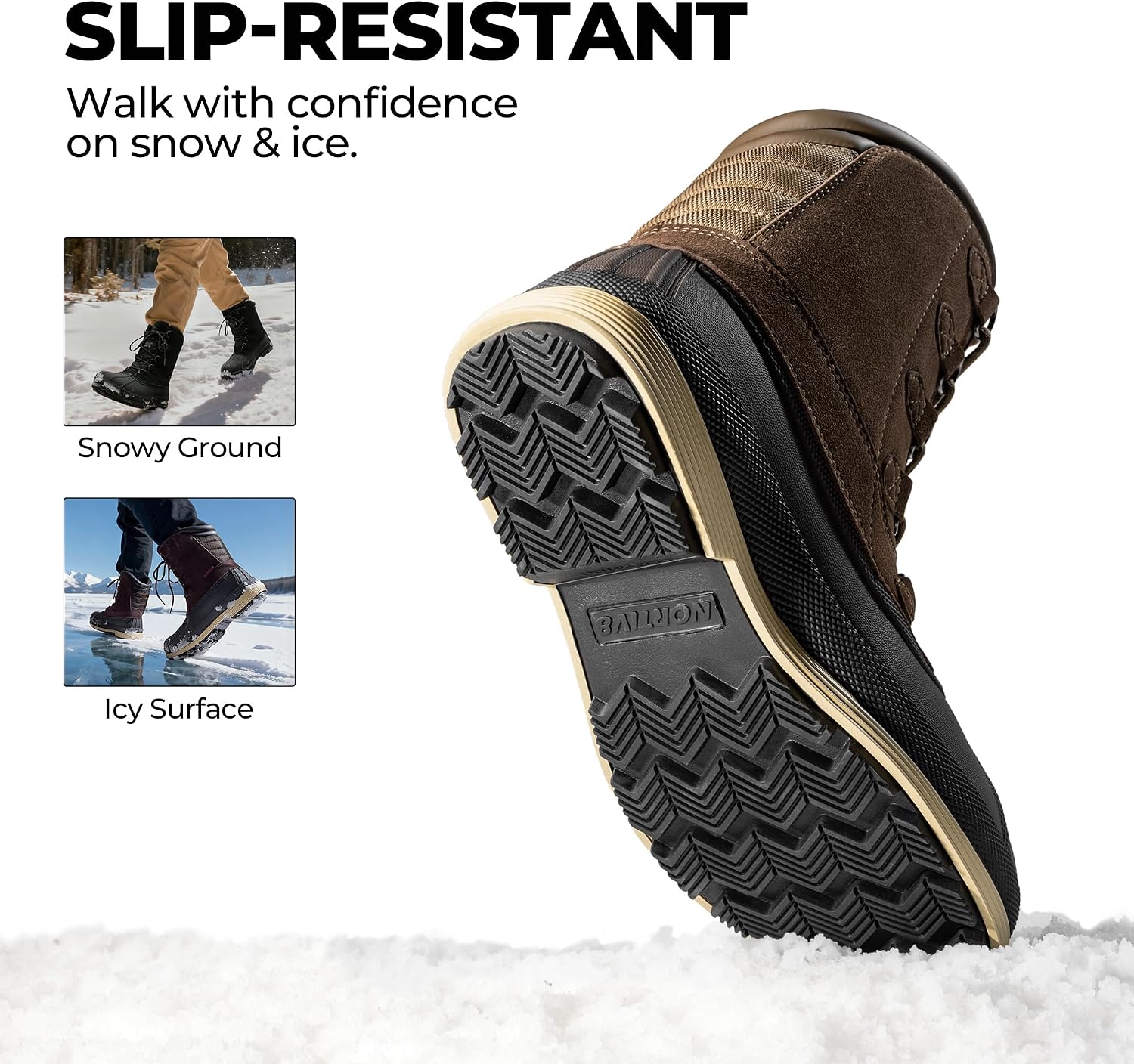 NORTIV 8 Men's Waterproof Winter Snow Boots