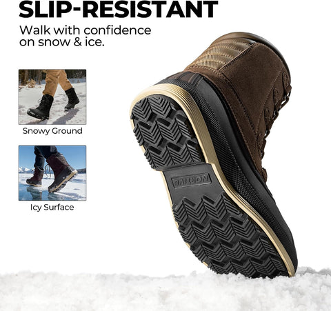 NORTIV 8 Men's Waterproof Winter Snow Boots