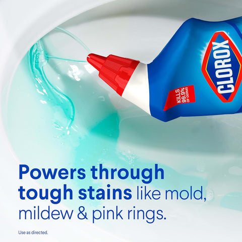 Clorox Toilet Bowl Cleaner Clinging Bleach Gel, Kills 99.9% of Bacteria and Viruses, Ocean Mist, 24 Fl Oz, Pack of 2