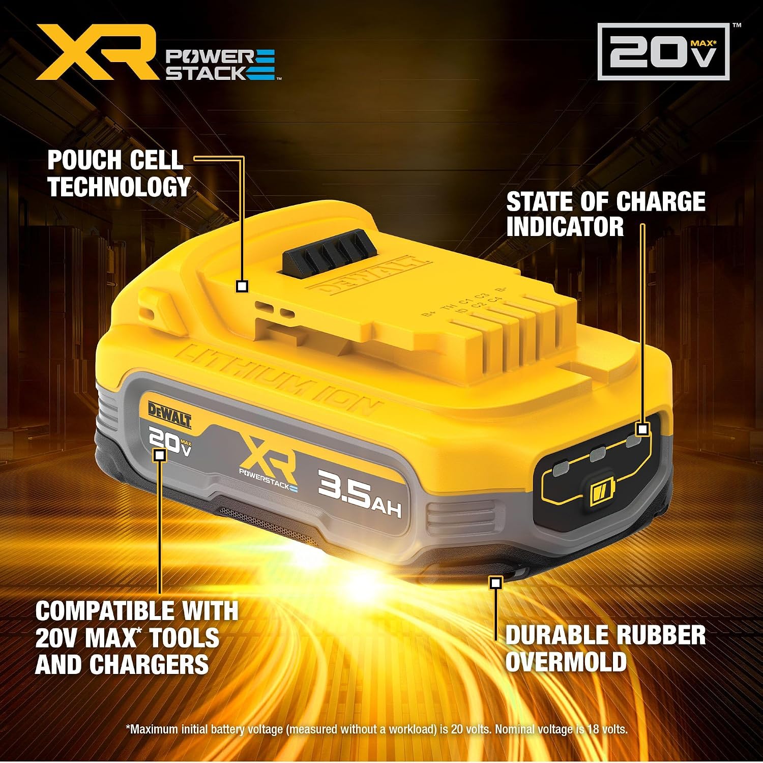 DEWALT 20V MAX XR POWERSTACK 3.5 Ah Power Tool Battery (DCBP320)