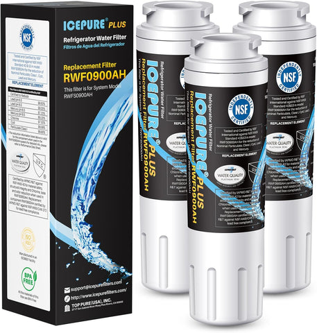 ICEPURE PLUS UKF8001 Replacement for Whirlpool Filter 4, EDR4RXD1, 3 Pack