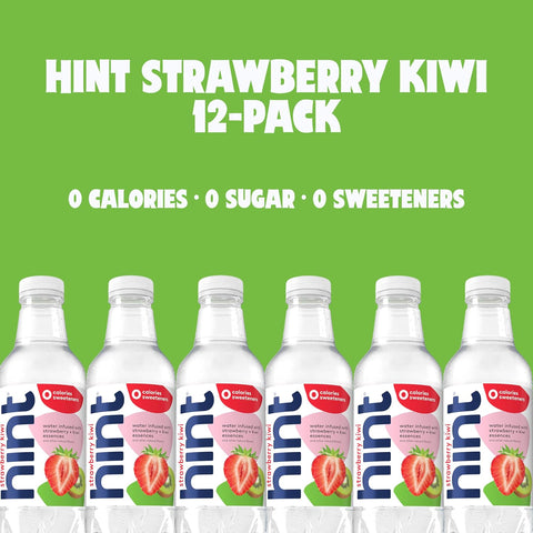 Hint Flavored Water Zero Sugar 0 Calories - Strawberry Kiwi (12 pack)