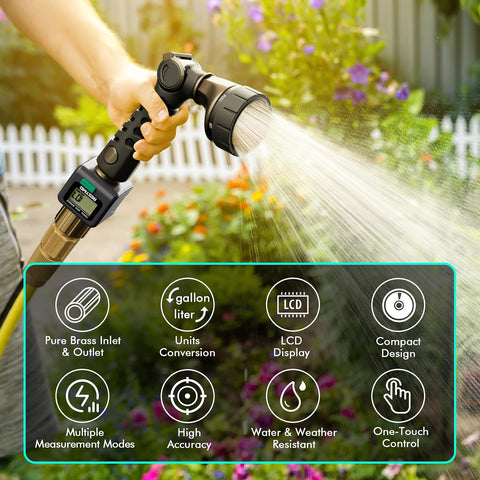 RESTMO Water Flow Meter, Measure Gallon/Liter Consumption and Flow Rate