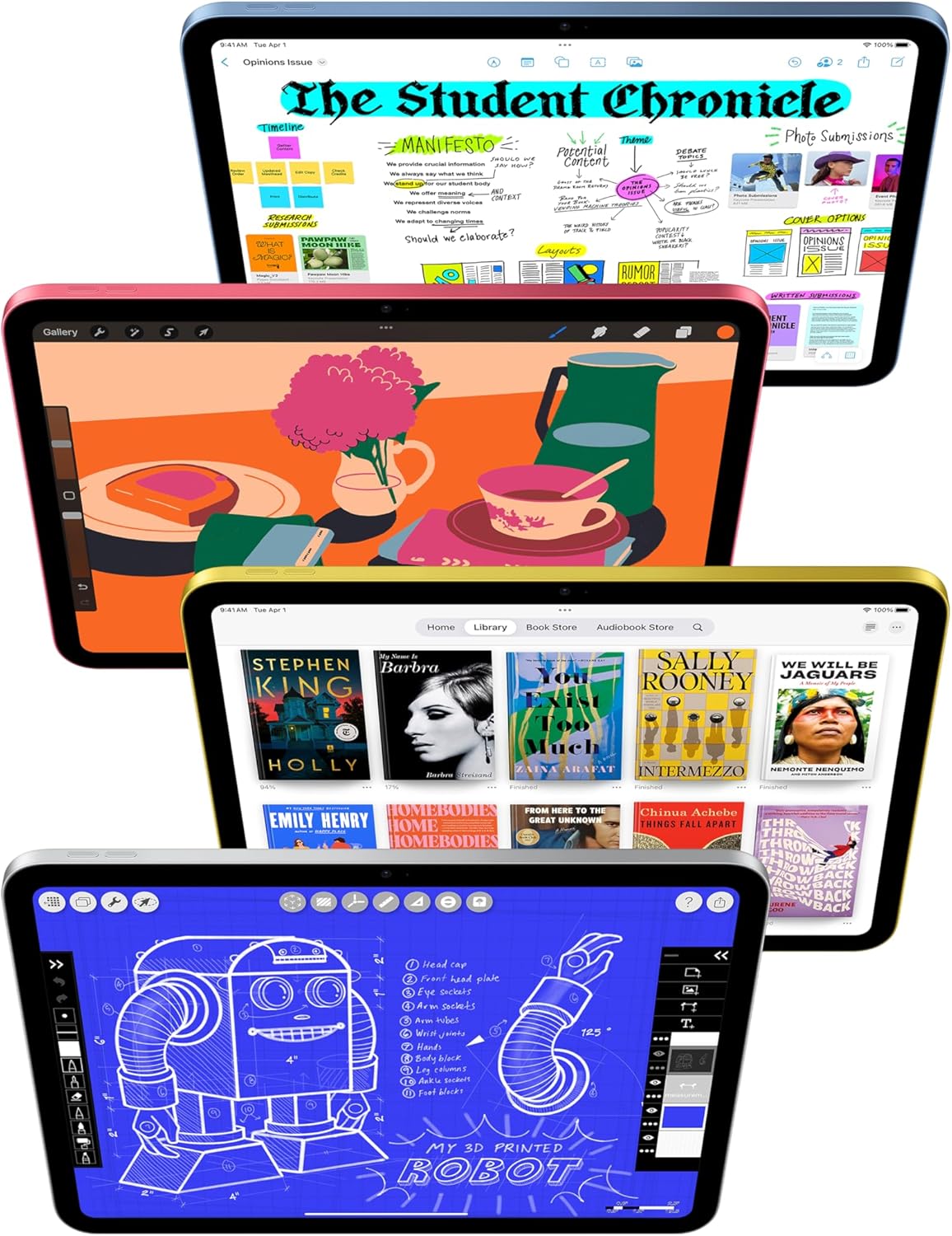 Apple iPad 11-inch: A16 chip, 11-inch Model, Liquid Retina Display, 128GB, Wi-Fi 6, 12MP Front/12MP Back Camera, Touch ID, All-Day Battery Life — Silver