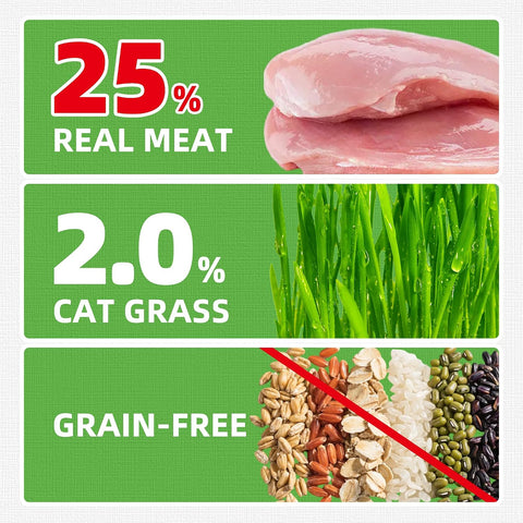 Just Try Cat Grass Jerky Treats for Indoor Cats, 16 oz