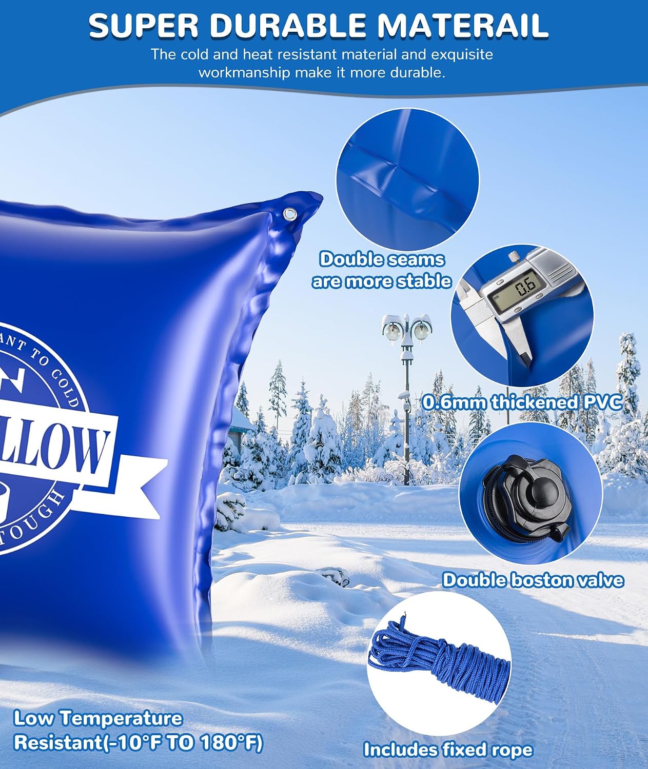 EPN Pool Pillows for Above Ground Pools, 8 x 8FT Winterizing Pool Pillow