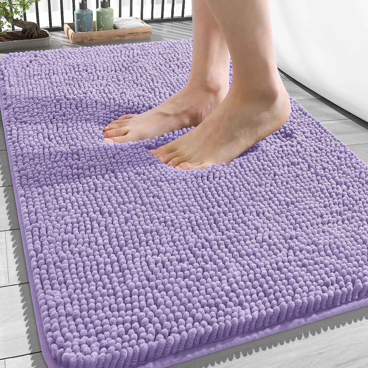 OLANLY Bathroom Rugs 34x21, Extra Soft Absorbent Chenille Bath Rugs