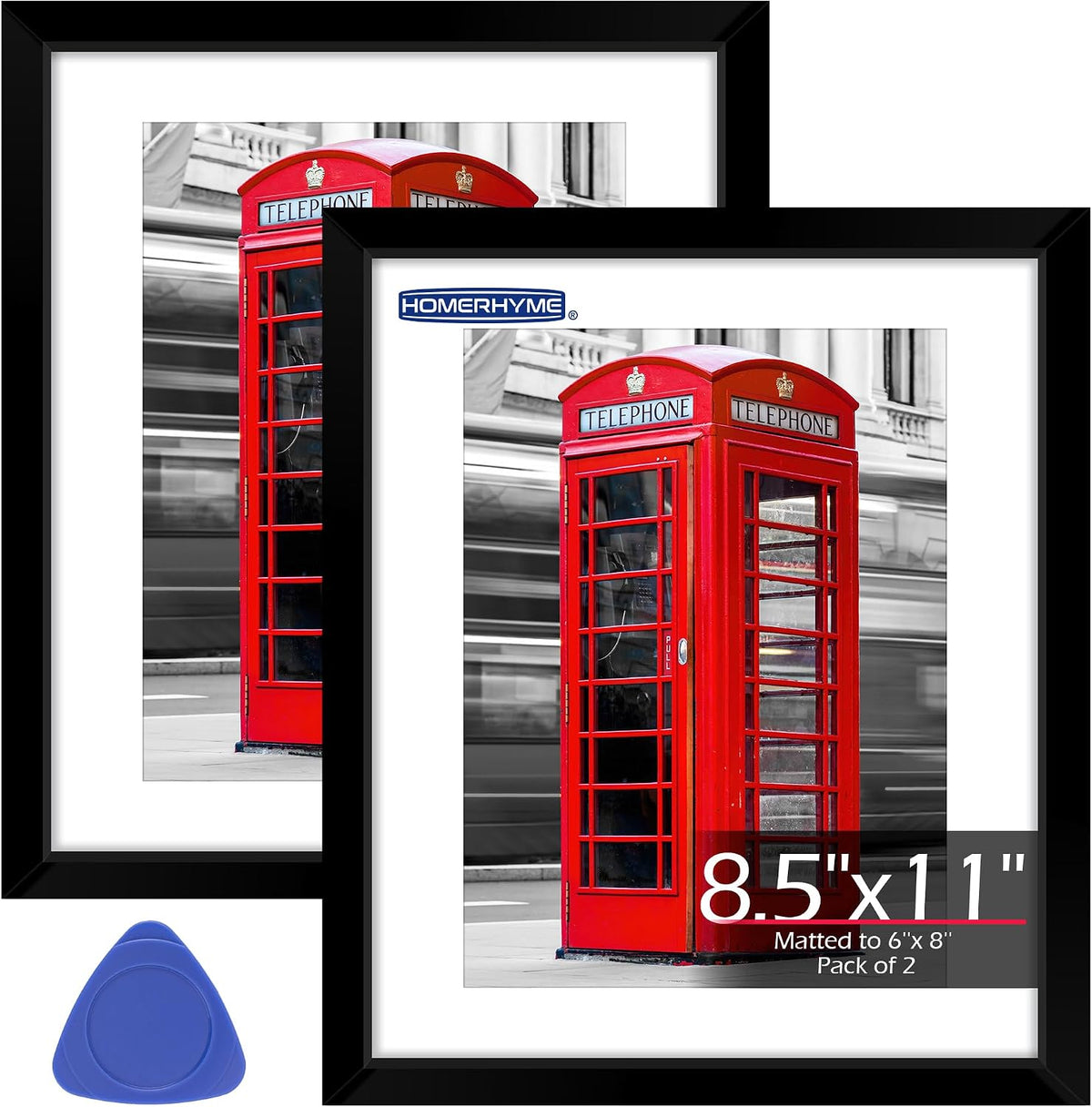 Picture Frames, 8.5 by 11 Diploma Frame, Black Photo Poster Frames with Clear Plexiglass, 8.5 x 11 Wall Hanging Certificate Frame for Collage Office Home Wall Decor, 2 Pack