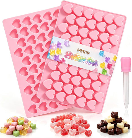 2.4ml Medium Heart Silicone Molds with 1 Dropper, 2 Pack Heart Mold