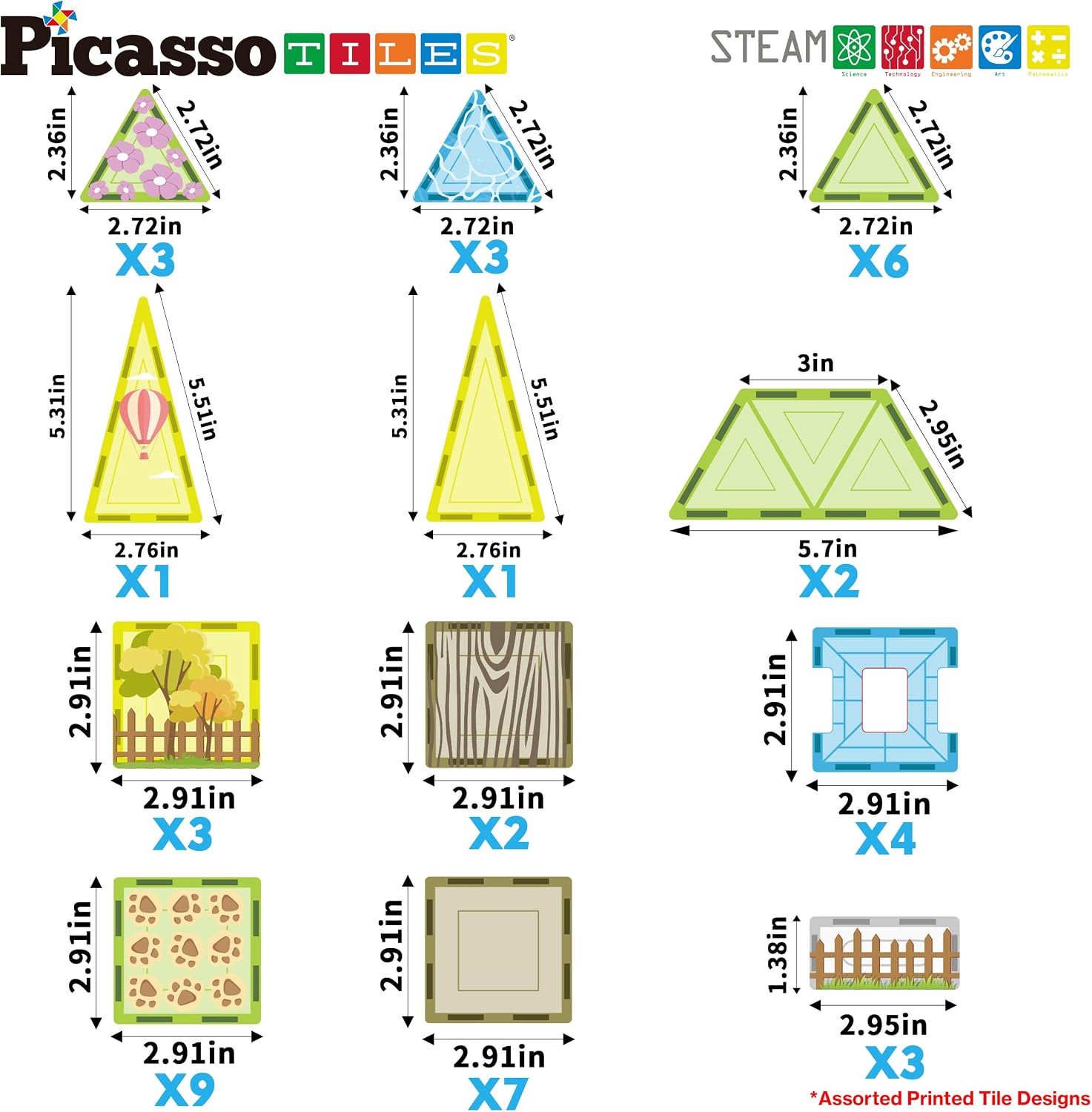 PicassoTiles Magnetic Tile Farm Animal Building Playset with 8 Character Figures STEM Construction Toy for Kids Age 3 Plus Educational Pretend Play Learning Blocks Farmyard Creative Activity Kit PTQ17
