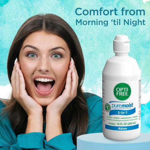 OPTI-FREE Puremoist Multi-Purpose Contact Lens Solution, 10 Fl Oz