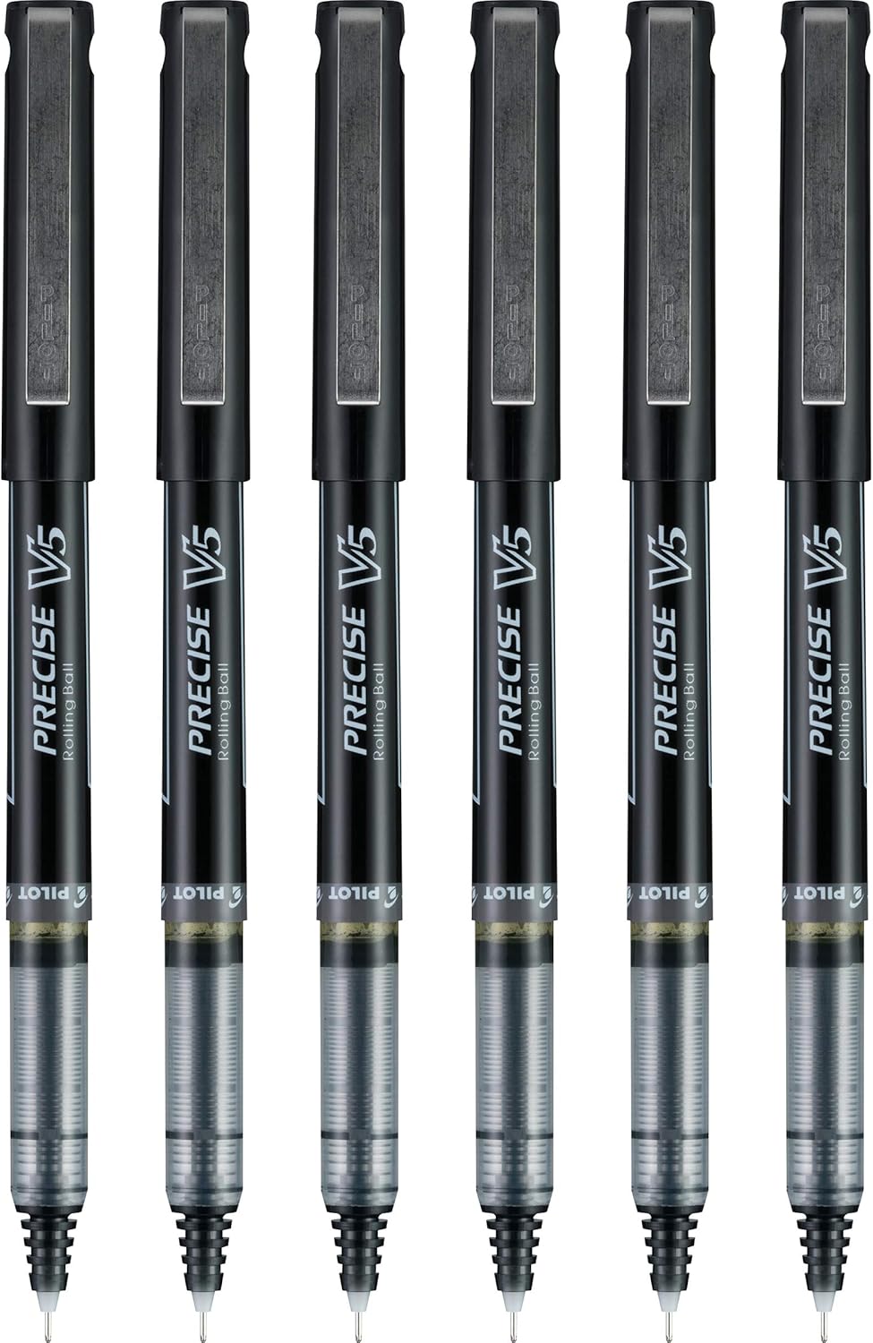 PILOT, Precise V5, Extra Fine Point 0.5 mm, Black, Pack of 6
