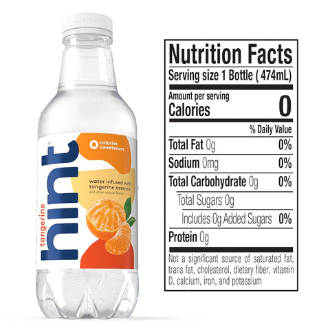 Hint Flavored Water Zero Sugar 0 Calories - Tangerine (12 pack)