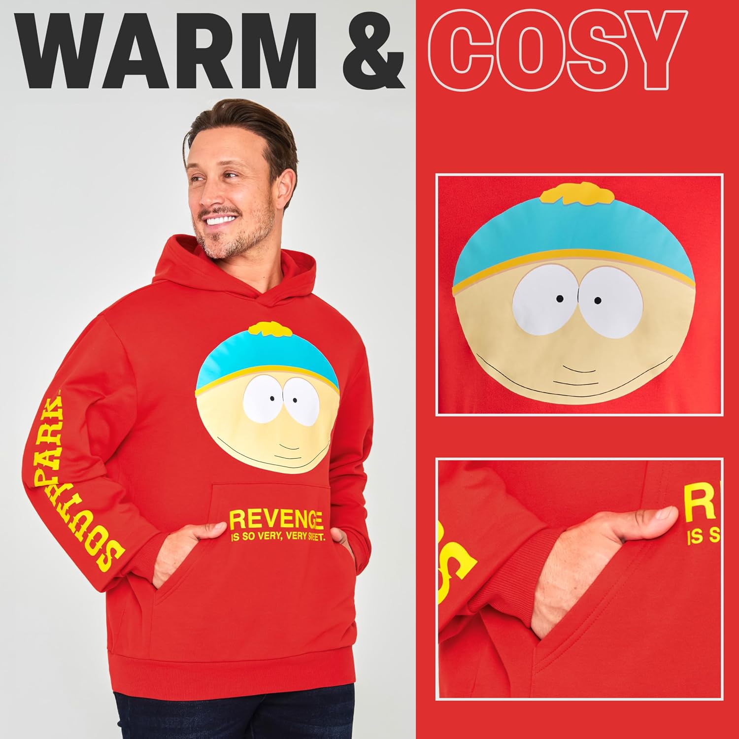 South Park Hoodie for Men, Warm Hooded Sweatshirt, Long Sleeve Sweater, Casual Pullover, Kyle Kenny Funny Gifts for Men
