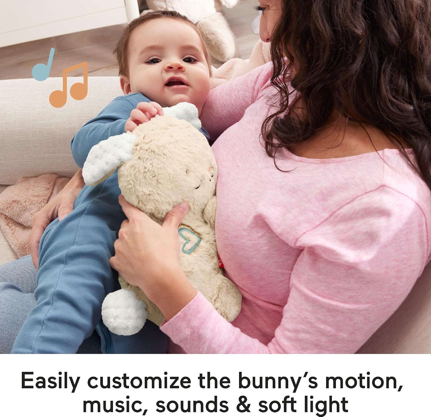 Fisher-Price Soothe & Settle Bunny Baby Toy, Ages 0+ Months