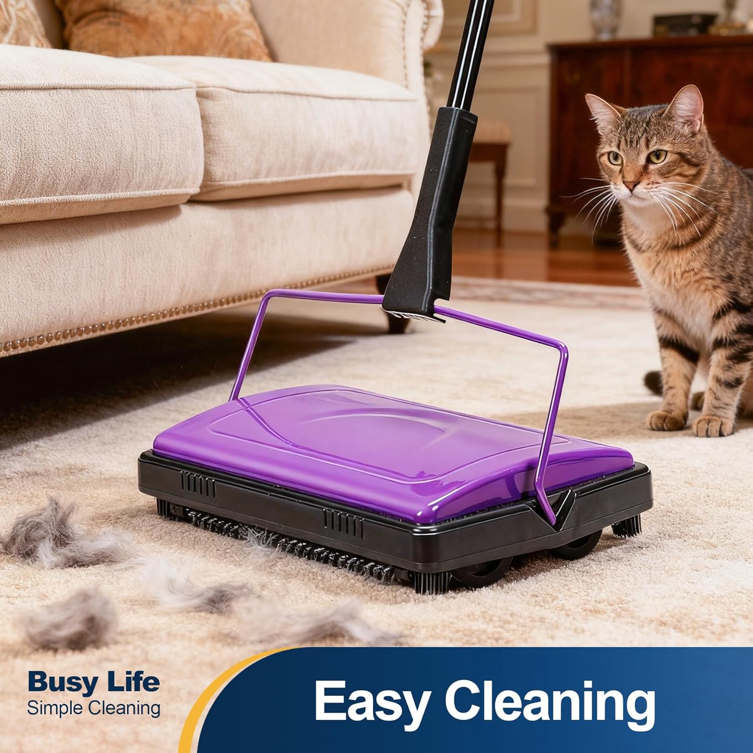 Yocada Carpet Sweeper Cleaner Manual Household Sweeper Lightweight