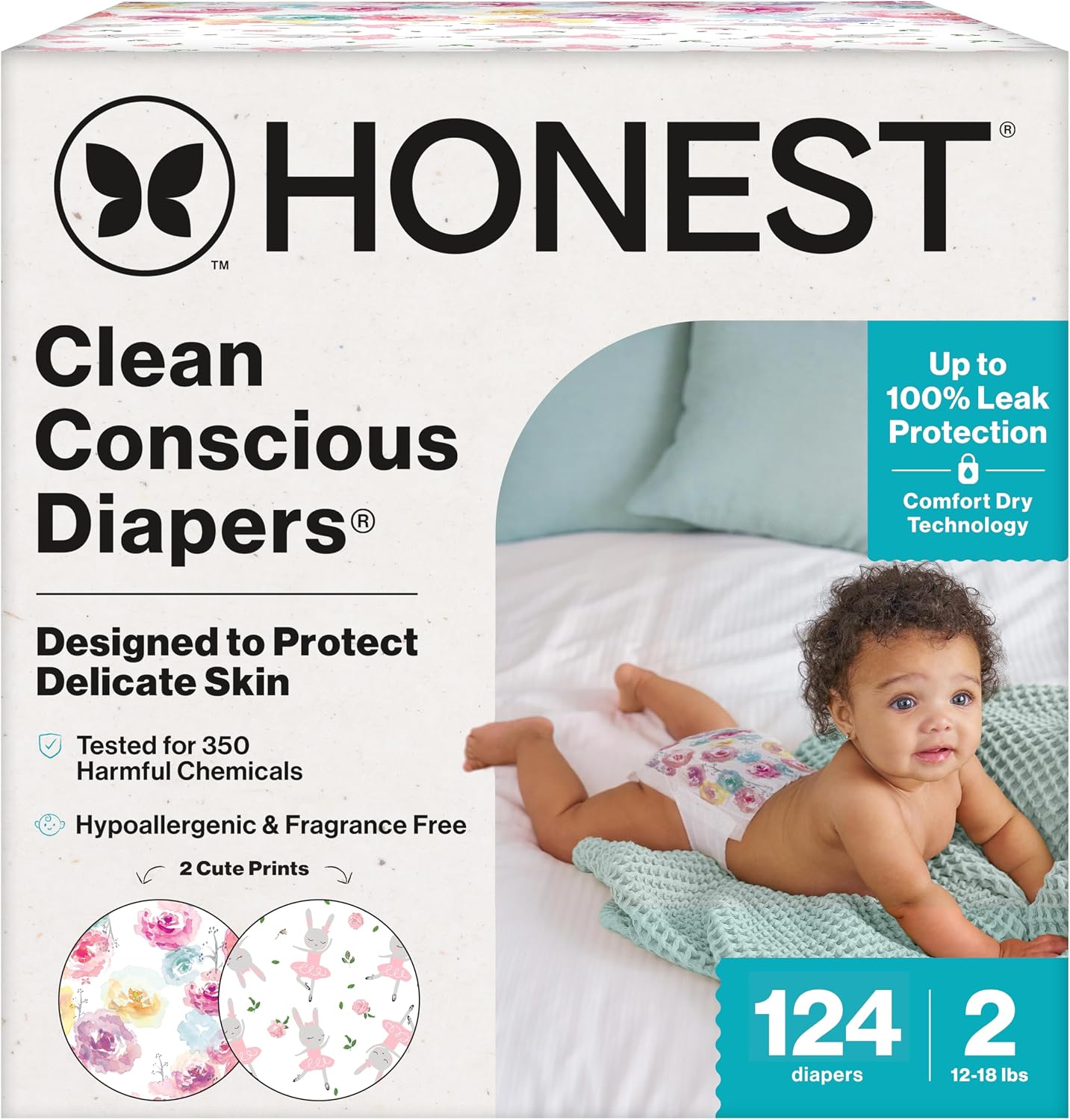 The Honest Company Daytime Diapers, Barnyard Babies, Size 4, 23 Count