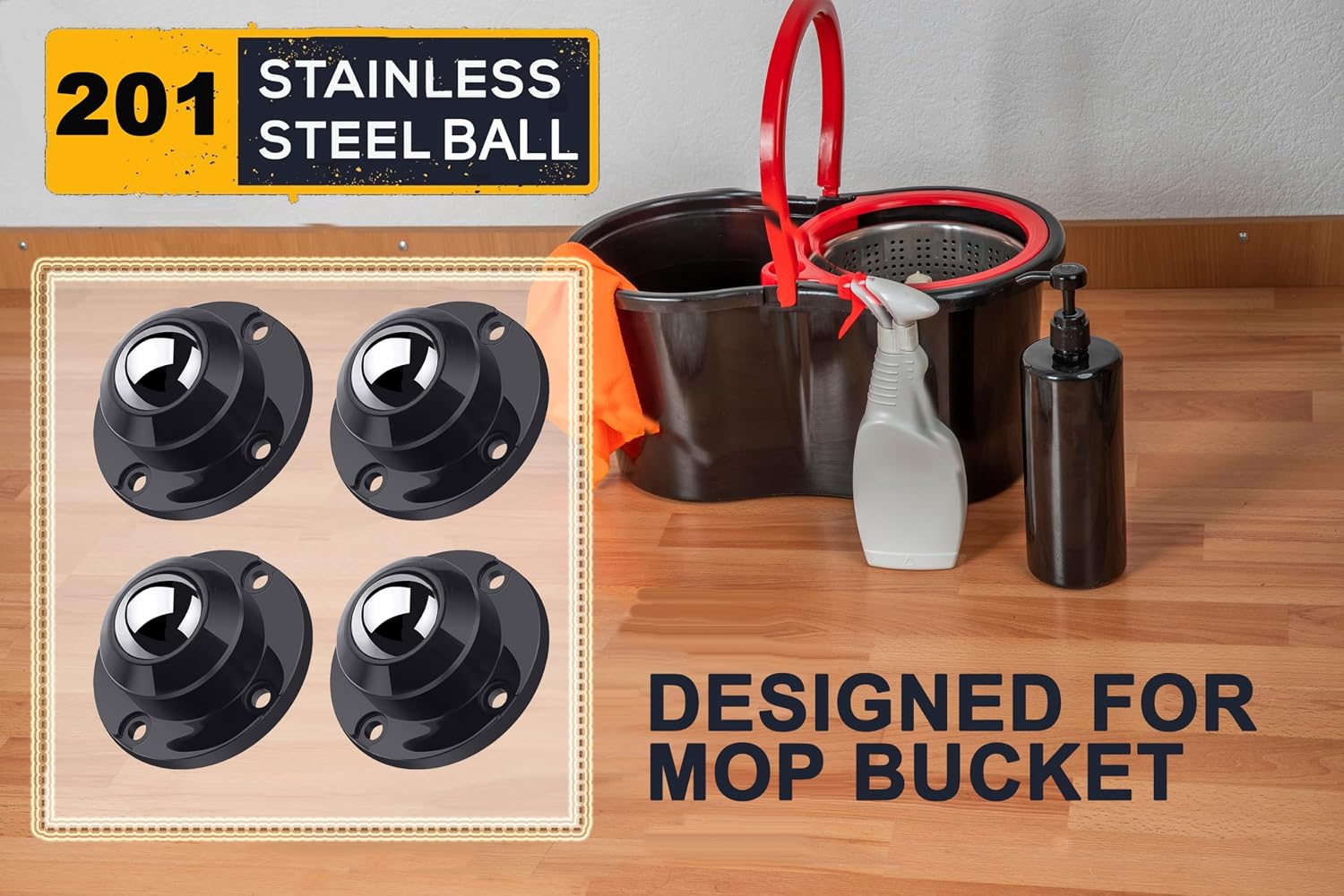PlusRoc 8 Pack Anti-Rust Wheels for Furniture,Stainless Steel