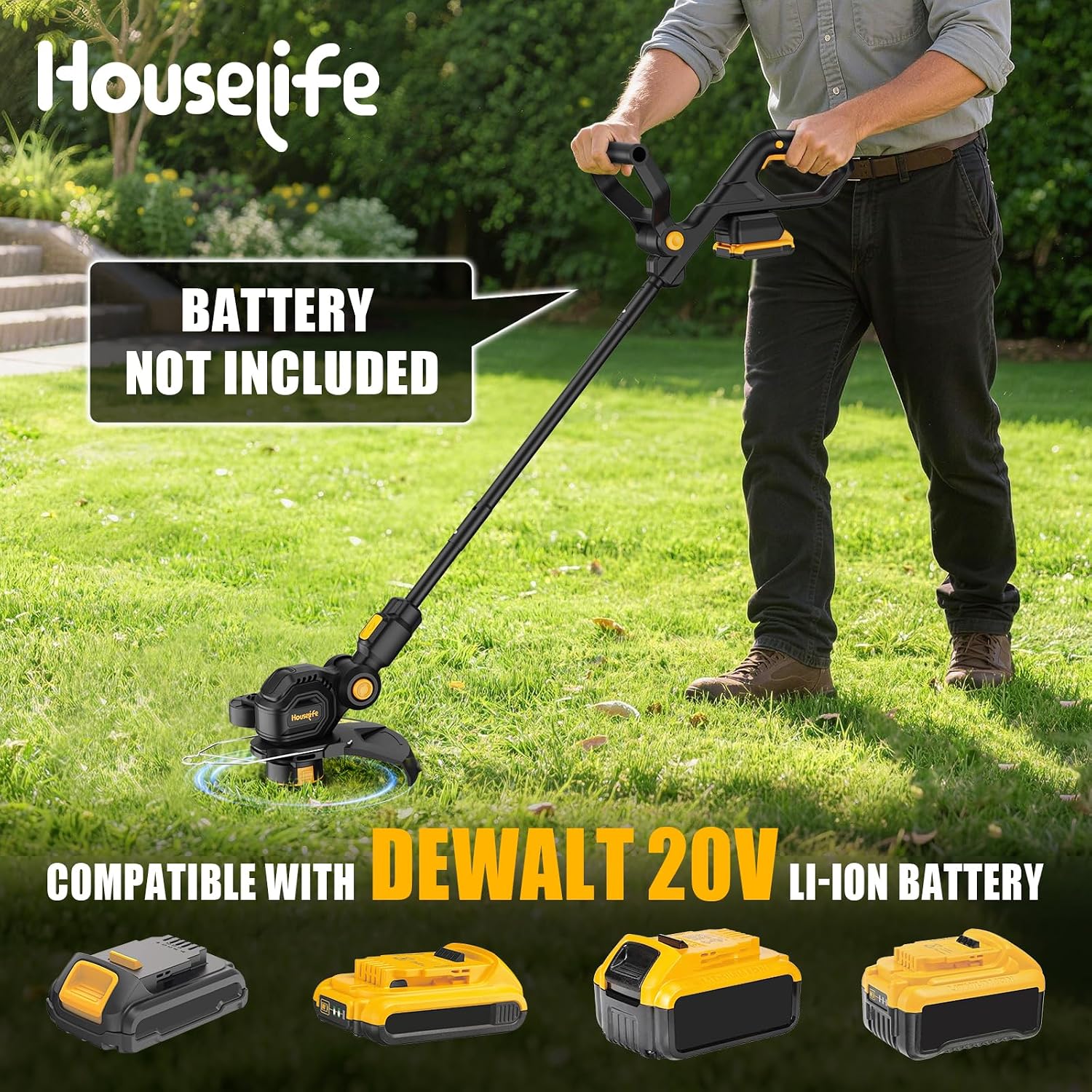 Cordless Weed Eater & Leaf Blower Combo Compatible with Dewalt 20V Battery