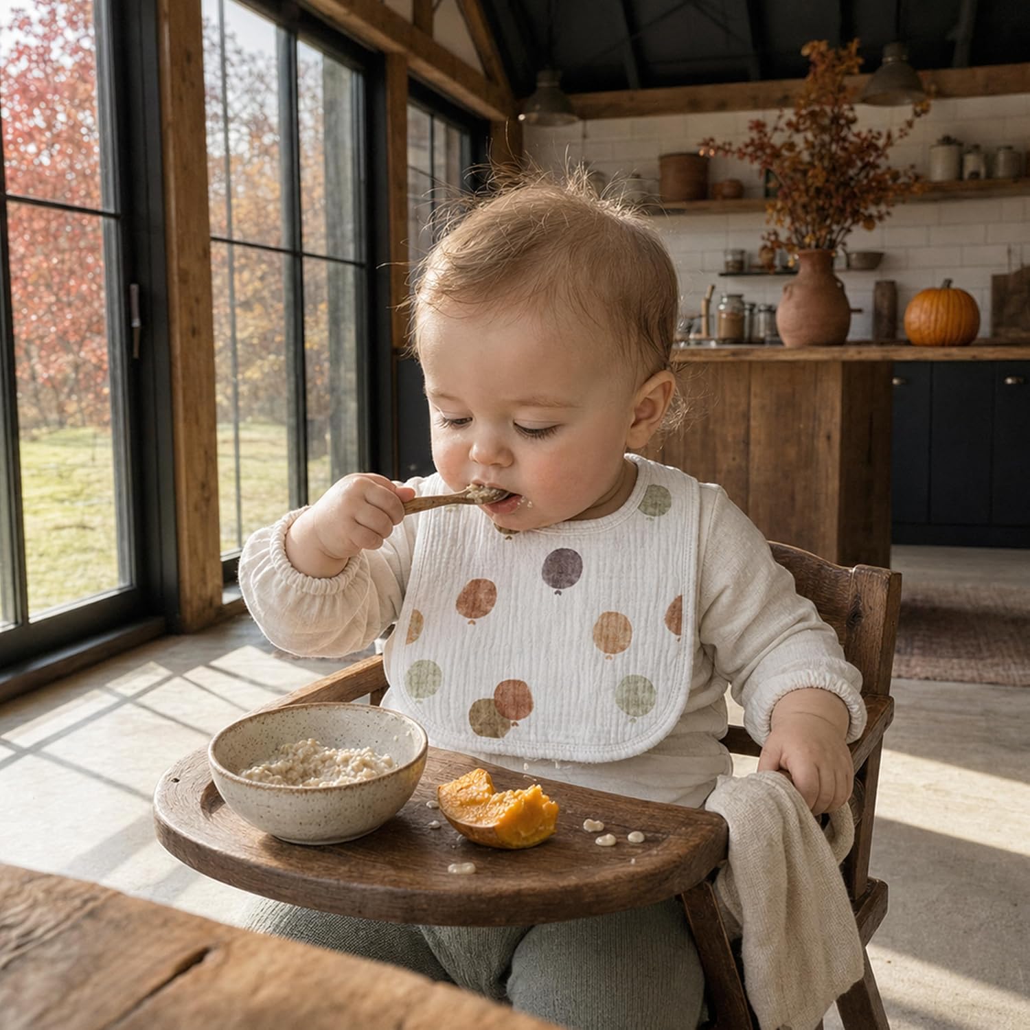 Muslin Bibs for Baby Boy, Adjustable Fit for Drooling and Teething Toddler