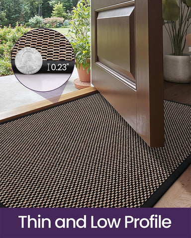 DEXI Ultra Thin Indoor Door Mat 36x56, Entrance Doormats, Black