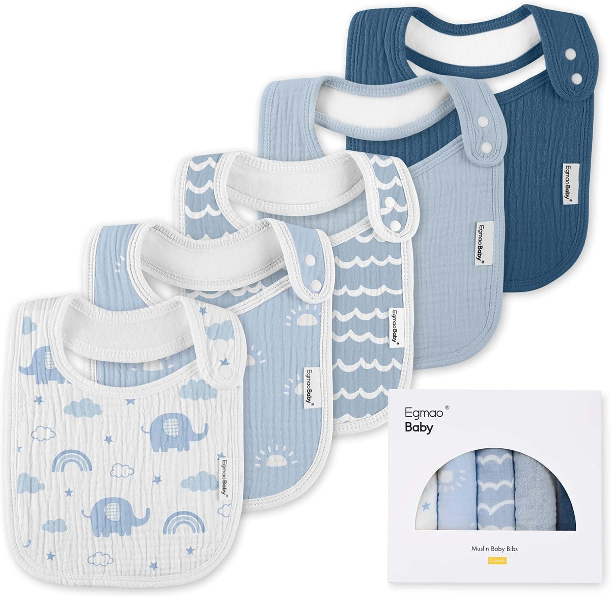 Muslin Baby Bibs for Drooling and Teething,Bibs for Boys Girls