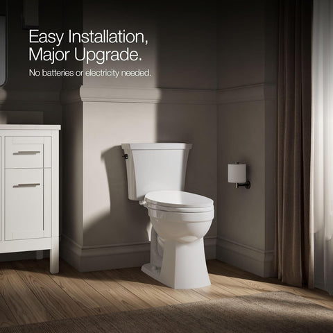 Kohler PureWash M300 Manual Elongated Bidet Toilet Seat, White Handle, Quiet-Close Lid Prevents Slamming, Toilet Bidet, Easy Installation with Quick-Release Hinges, Self-Cleaning Wand