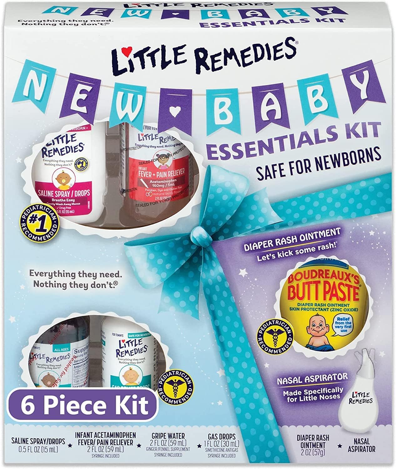 Little Remedies New Baby Essentials Kit, 6-in-1 Bundle for Newborns