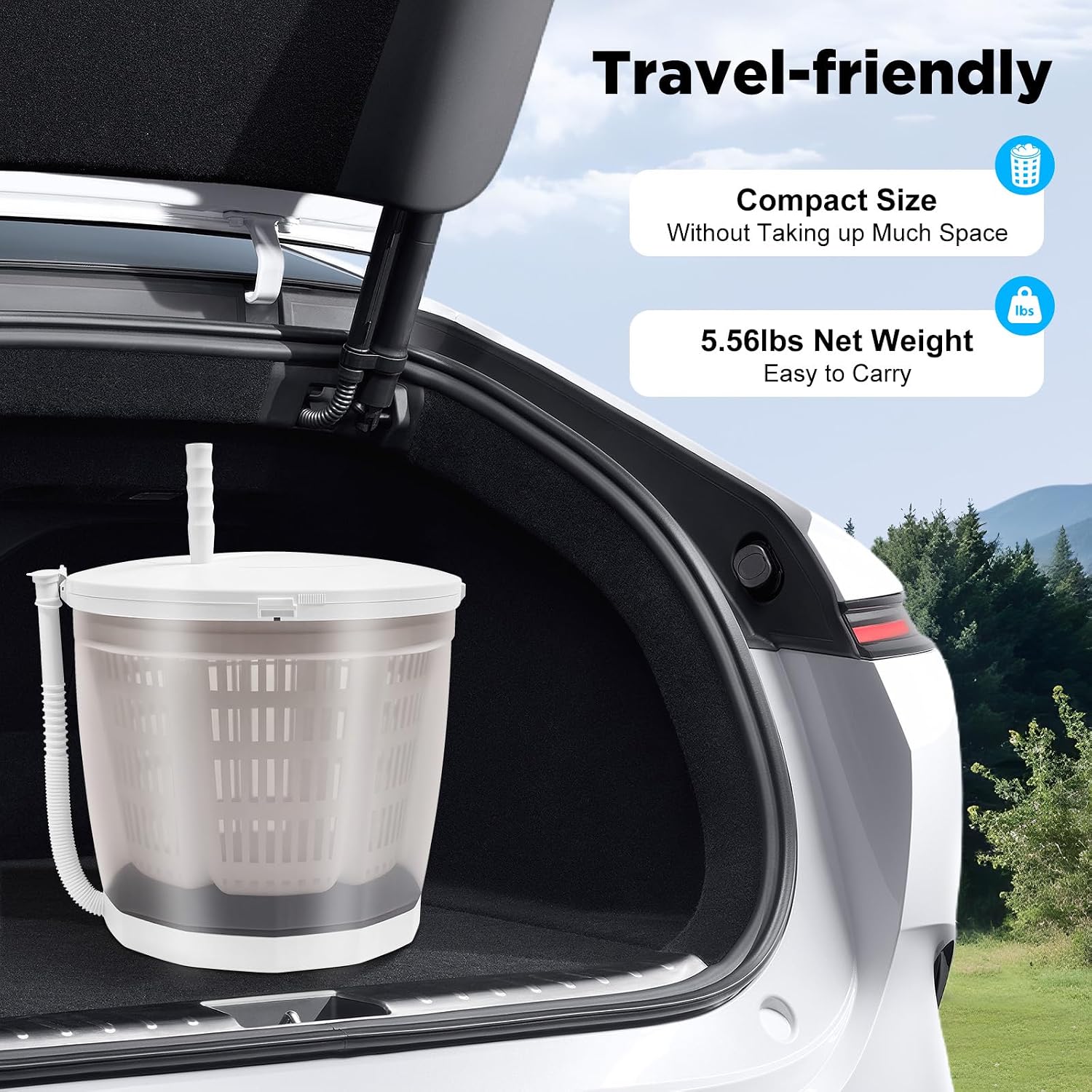Hand Crank Manual Washing Machine 2 in 1manual Clothes Washer and Dryer Portable Spin Dryer Non Electric Washing Machine Clothes Wringer for Rv Camping Travel