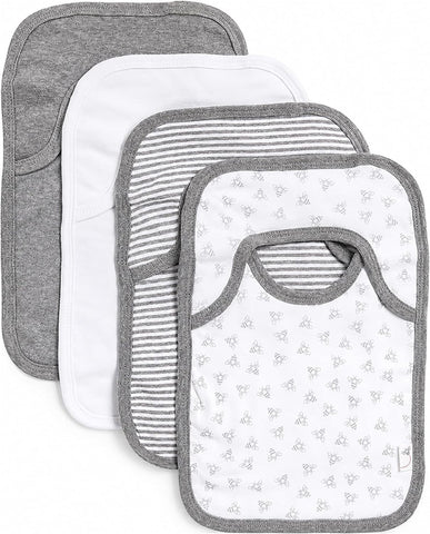 Burt’s Bees Baby Unisex Baby Bibs, Lap-Shoulder Drool Cloths, 100% Organic Cotton with Absorbent Terry Towel Backing Bibs