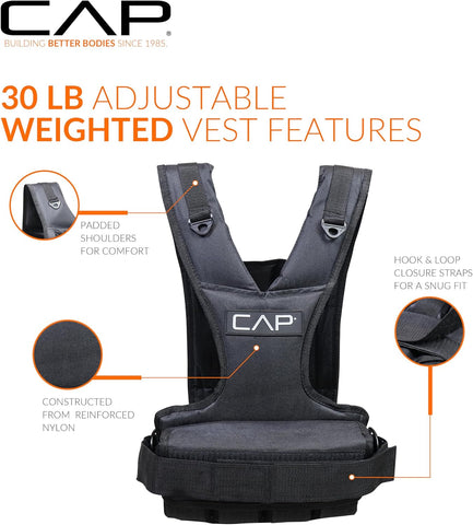 CAP Adjustable Weighted Vest 20–150 lbs for Strength Training, Running & Workouts, Weight Vest for Men & Women, Fitness Training Vest