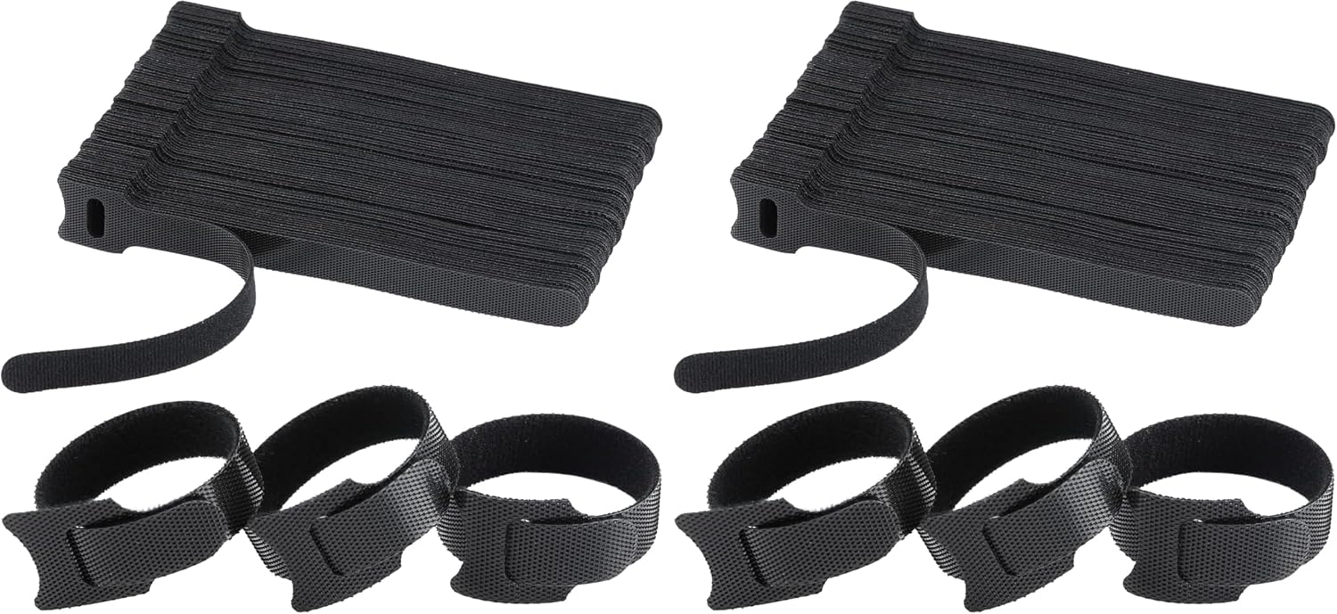 MVYC 120PCS 6 Inch Reusable Cable Ties Wire Ties Cord Organizer Cable Organizer Adjustable Management Black (Pack of 2)