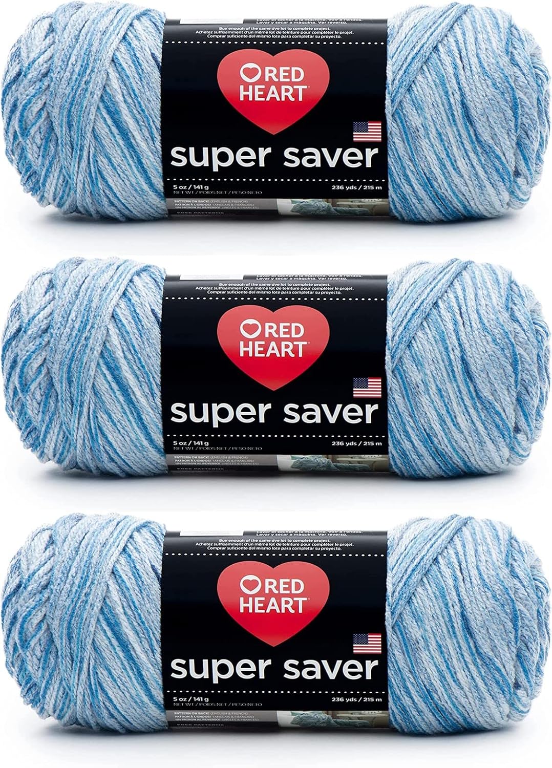 Red Heart Super Saver Yarn for Crocheting & Knitting, White, Single