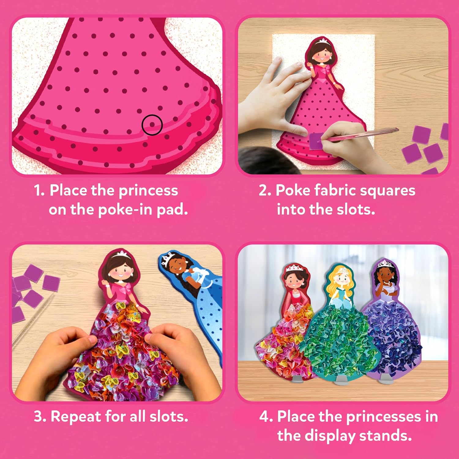 Skillmatics Poke-in Art – Magical Princesses, Wood Craft Kit, Gift for Kids