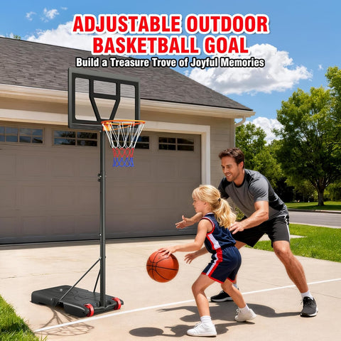 Yohood Kids Basketball Hoop Outdoor Height Adjustable 3-7 FT, Portable Basketball Goal System for Kids Youth Teens in Backyard/Driveway/Indoor, Shatterproof Backboard and Stable Base