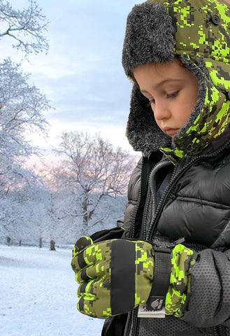 N'Ice Caps Kids Waterproof Winter Thinsulate Warm Gloves (Black, 7-8 Years)