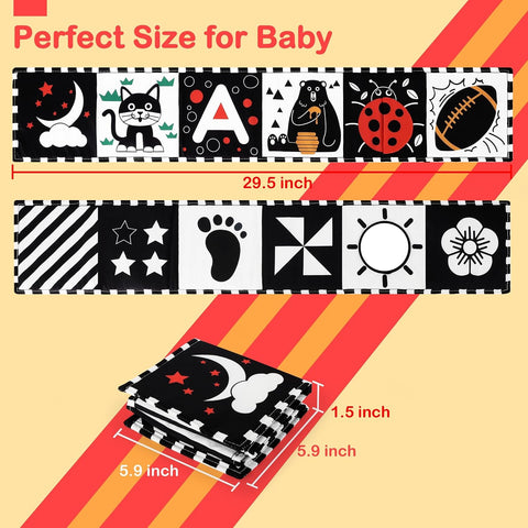 URMYWO Black and White Baby Toy, Tummy Time High Contrast Newborn Toys