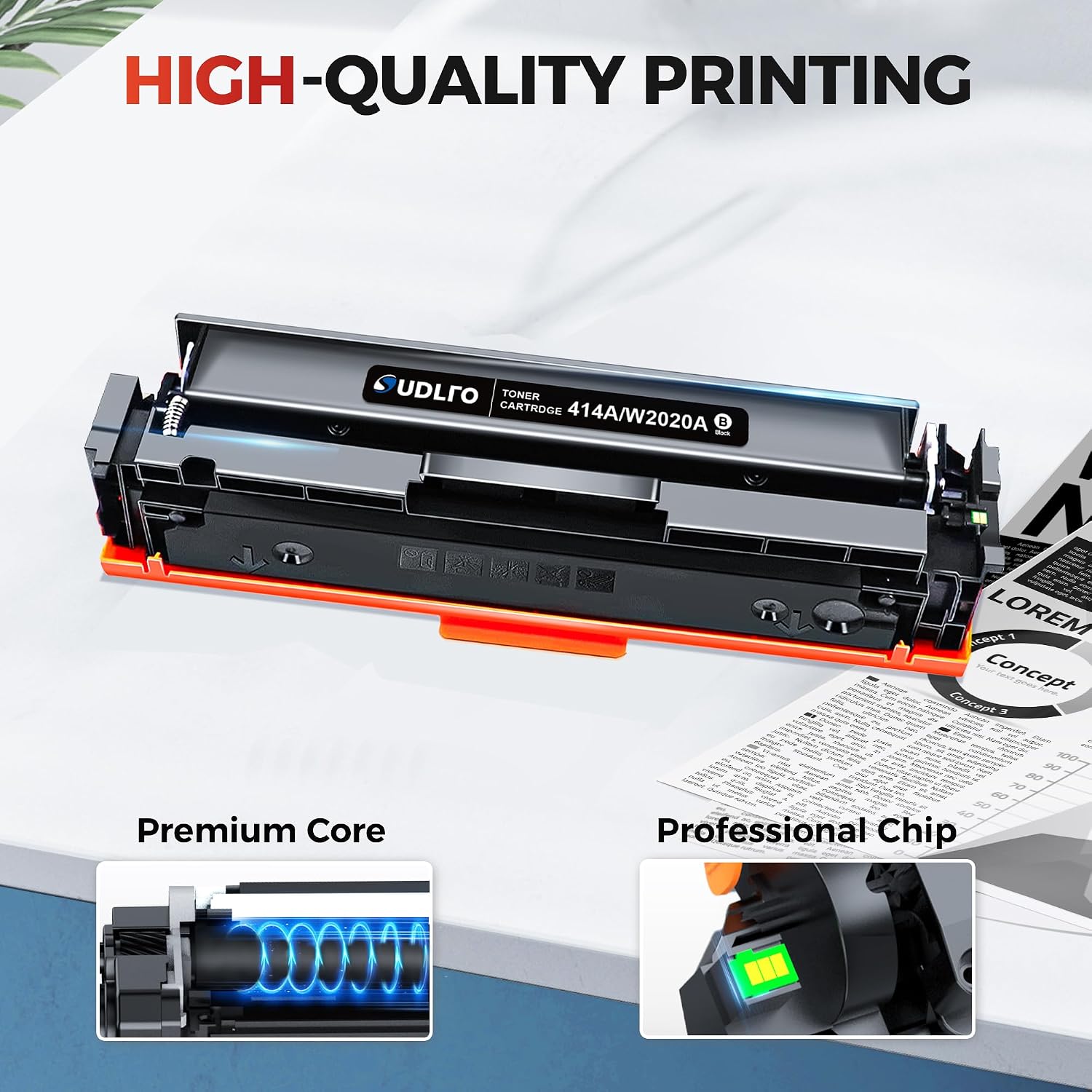 414A Toner Cartridges 4 Pack (with Chip) Replacement for HP M479fdw Toner cartridges 414X 414A Black Toner Cartridge to use with HP Color LaserJet Pro MFP M479fdw M479fdn M454dw M454dn Printer