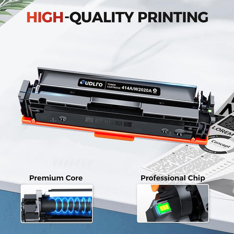 414A Toner Cartridges 4 Pack (with Chip) Replacement for HP M479fdw Toner cartridges 414X 414A Black Toner Cartridge to use with HP Color LaserJet Pro MFP M479fdw M479fdn M454dw M454dn Printer