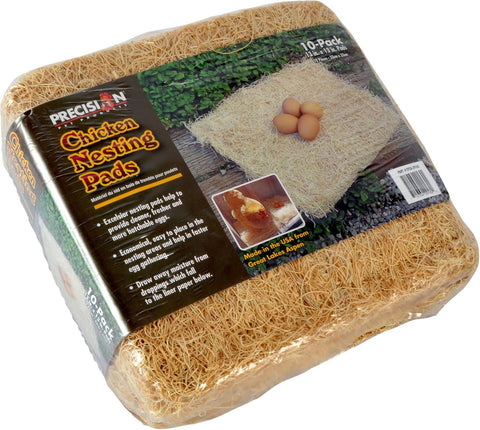 PRECISION PET Chicken Nesting Pads by Petmate, 13"x13", 10-Pack, Beige
