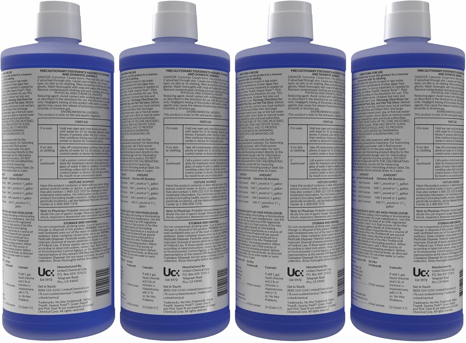 4 PACK - United Chemical No Mor Problems 1qt NMP-C12