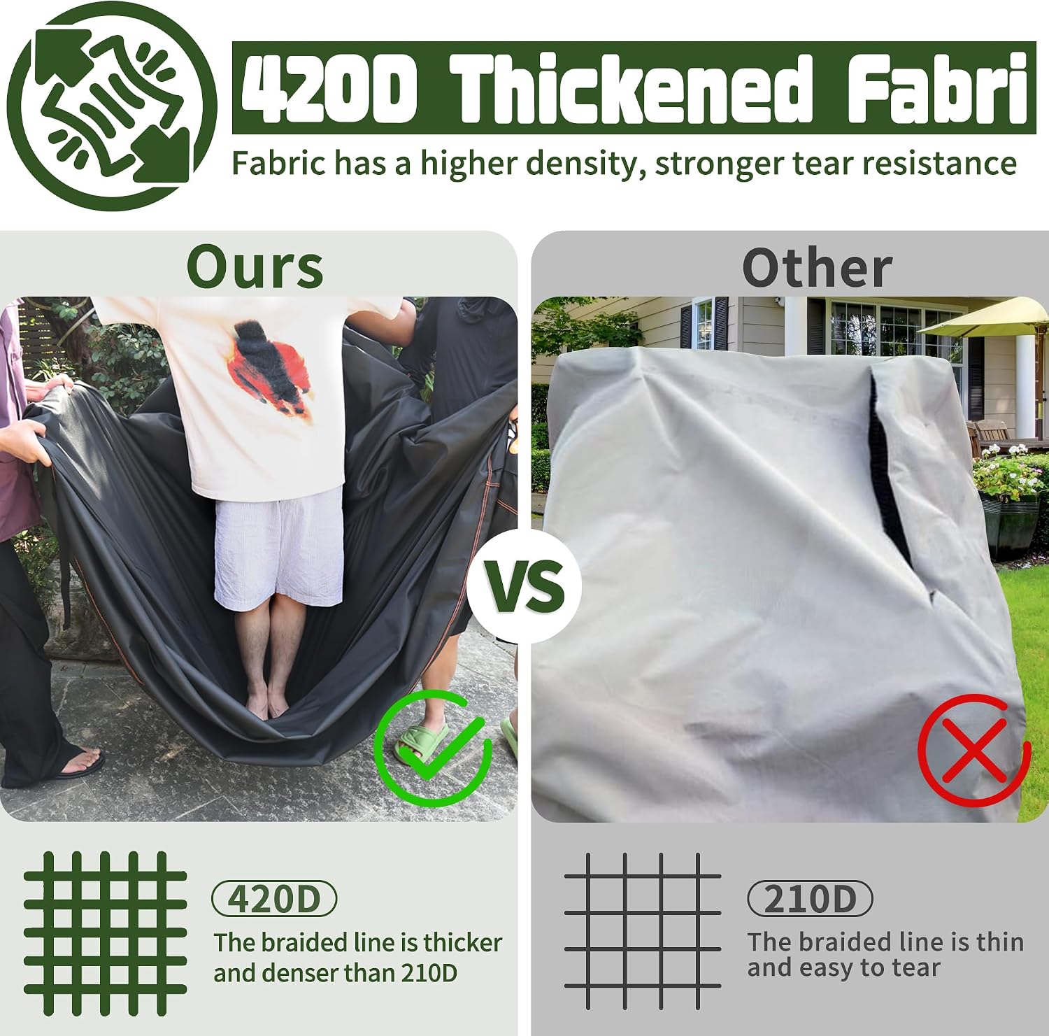 Patio Chair Covers 2 Pack, Waterproof Outdoor Furniture Covers, Heavy Duty Wicker Swivel Chair Covers for Garden Lawn 32" W x 37" D x 36" H
