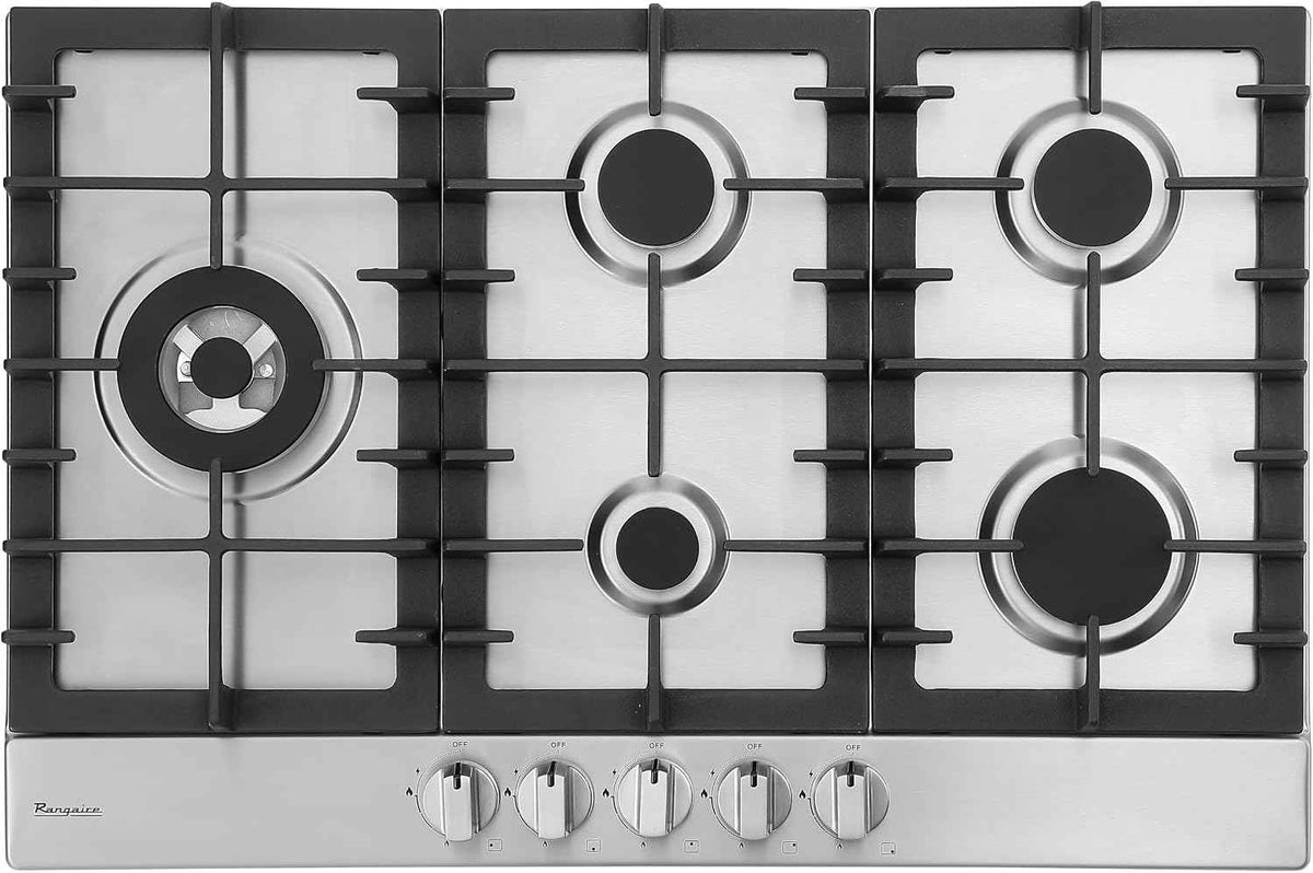 Rangaire RCG301S 30" Gas Cooktop - Stainless Steel, Sealed Burners, Cast Iron Grates, Die Cast Metal Burner Controls