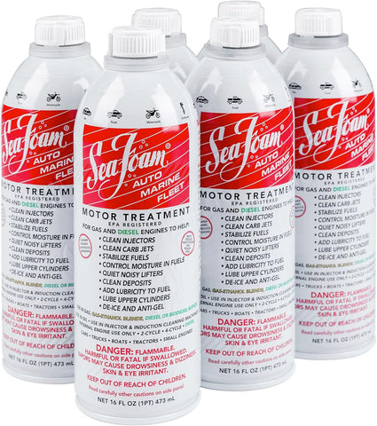 Sea Foam Motor Treatment | Fuel System Cleaner, Fuel Stabilizer & Oil Treatment | Gas & Diesel Additive for Cars & Trucks | 16 oz, Pack of 6