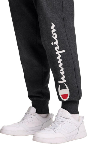 Champion Men's Graphic Fleece Joggers Sweatpants, Standard Fit, Midweight Fleece, Classic Script Logo