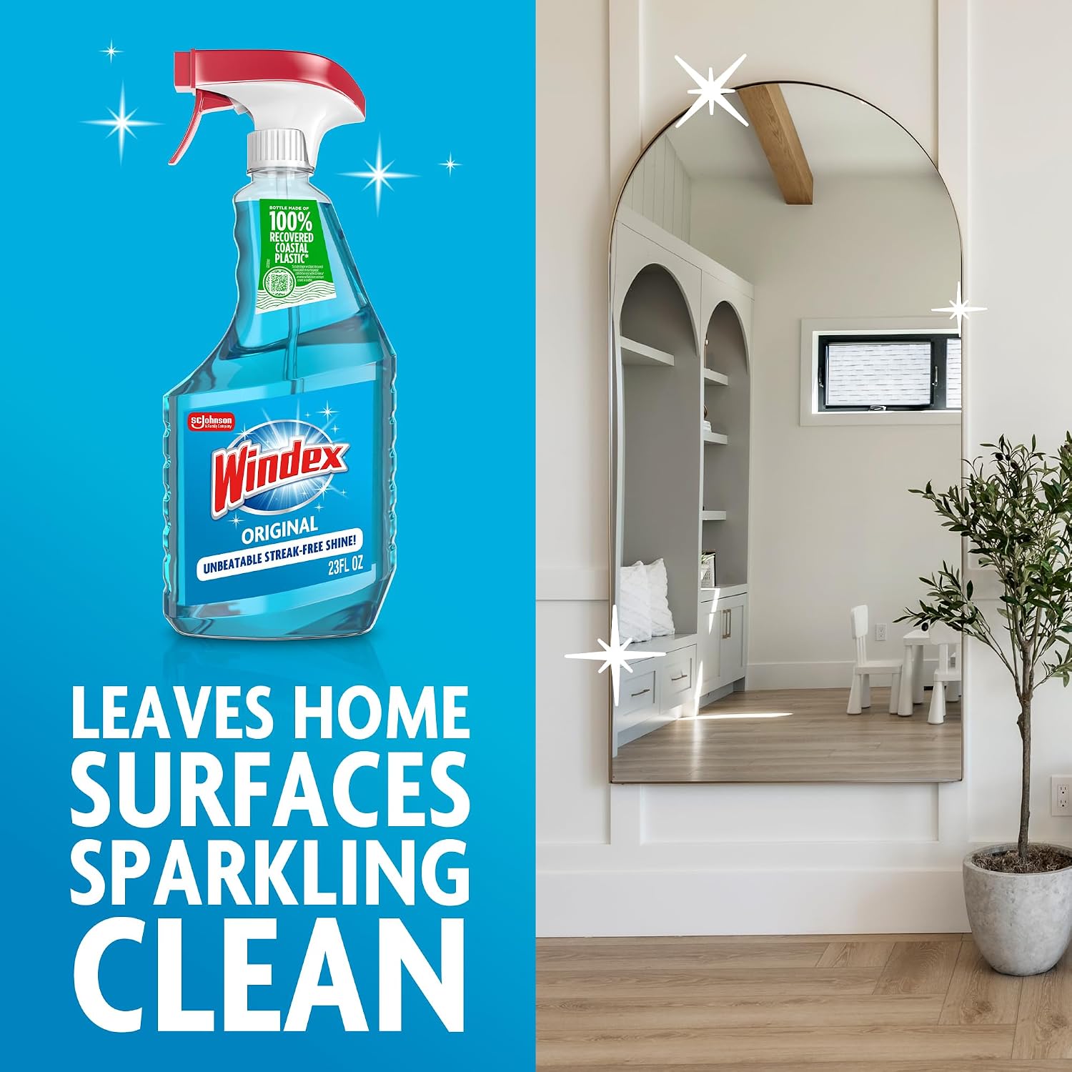 Windex Glass & Window Cleaner Spray Bottle, Original, 23 oz